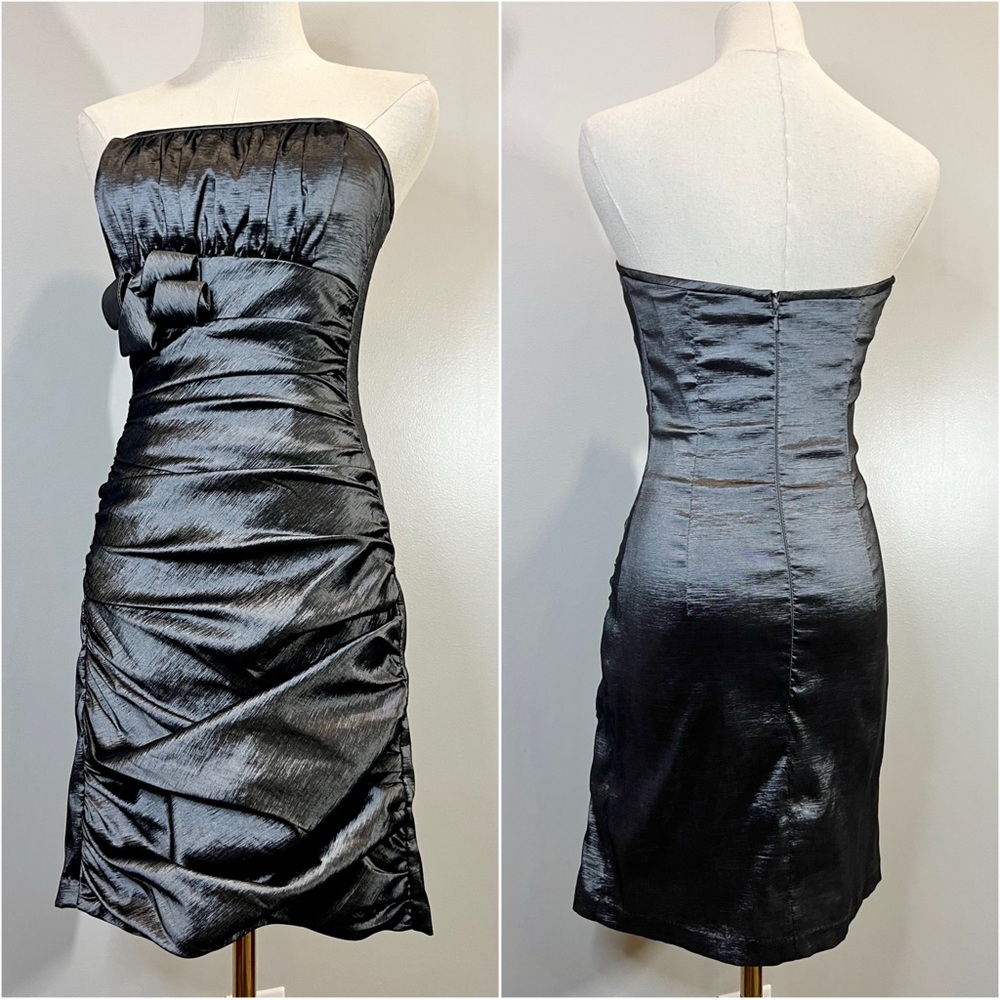 Vintage 1990s Strapless Cocktail Dress 90s Homecoming Party Wedding Guest
